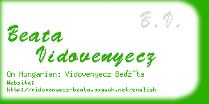 beata vidovenyecz business card